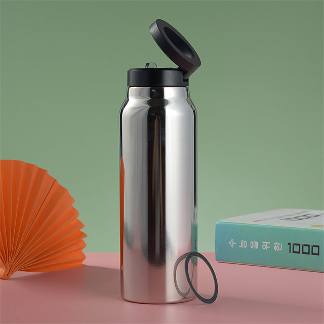 Grip Go™ Stainless Steel Sports Bottle With Magnetic Phone Holder