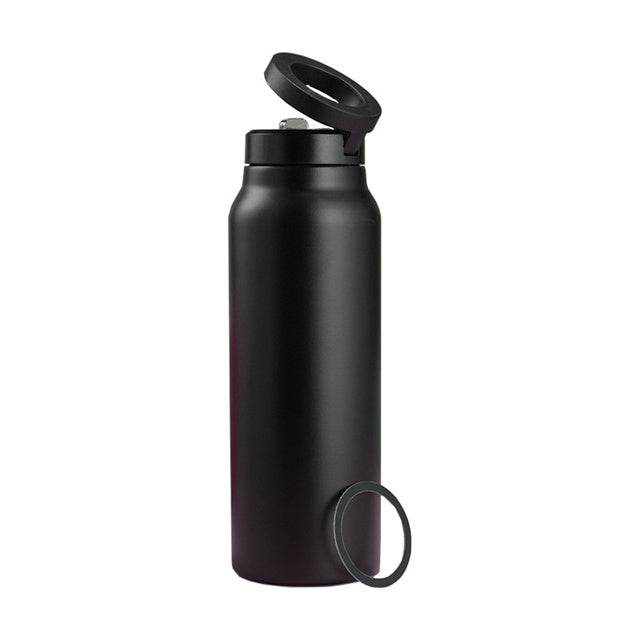 Grip Go™ Stainless Steel Sports Bottle With Magnetic Phone Holder 